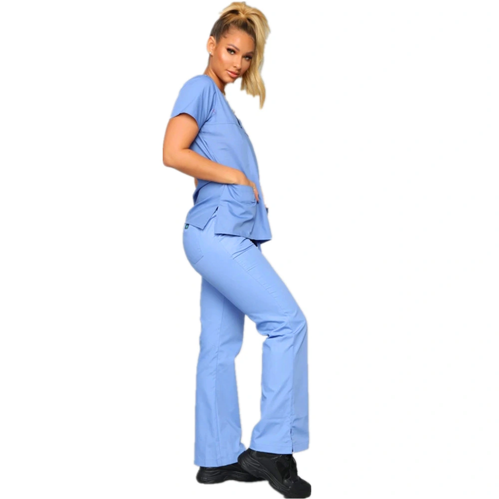 Slim Fit l'hôpital unisexe uniformes de travail des médecins Scrubs infirmière costume Scrub