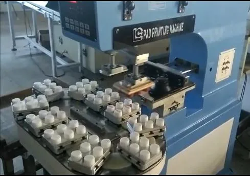 2 Colors Selaed Ink Cup Pad Printing Machine for Bottle Caps Semi Automatic Pad Printer with 10 Station