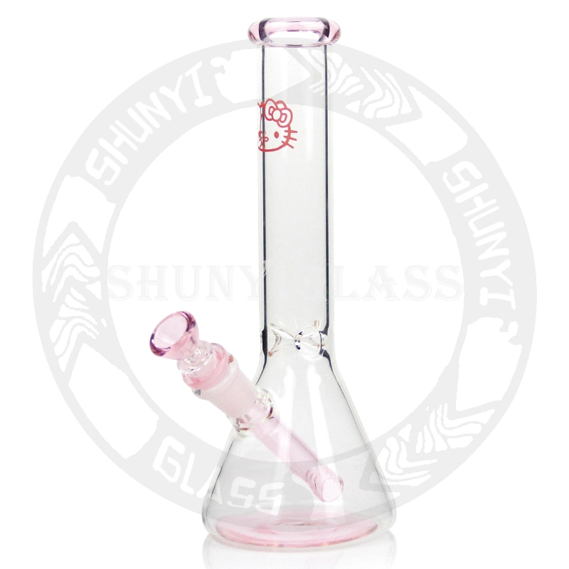 10''hello Kitty стакан DAB Rig кальян розовый Shisha Розовый шарнир 14,4 мм Стеклянная трубка для воды для курящих