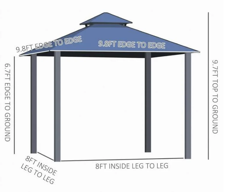 Cheap Aluminum Manufacture Metal Line Outdoor Canopy BBQ Garden Gazebo Tent