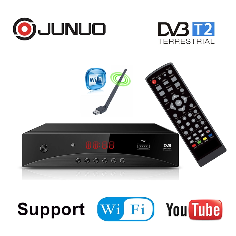 Nuevo diseño FHD H. 265 DVB T2 de 168 mm de tamaño con las teclas del panel Decodificador receptor de televisión