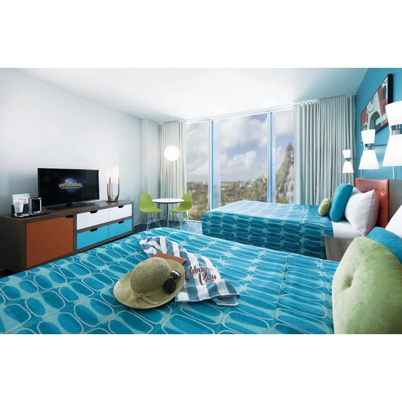 Hotel Bedroom Furniture Deisgn with Blue American Style Furniture