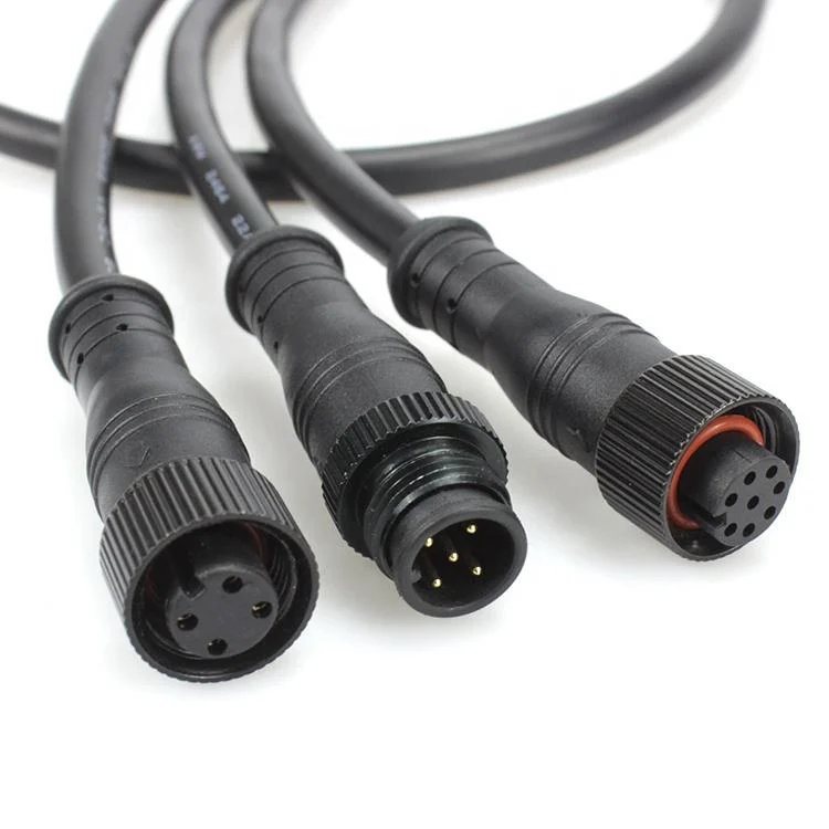 2 3 4 5 6 7 8 Pin M12 IP67 PVC Waterproof Connector Male Female Plug Connector Cable