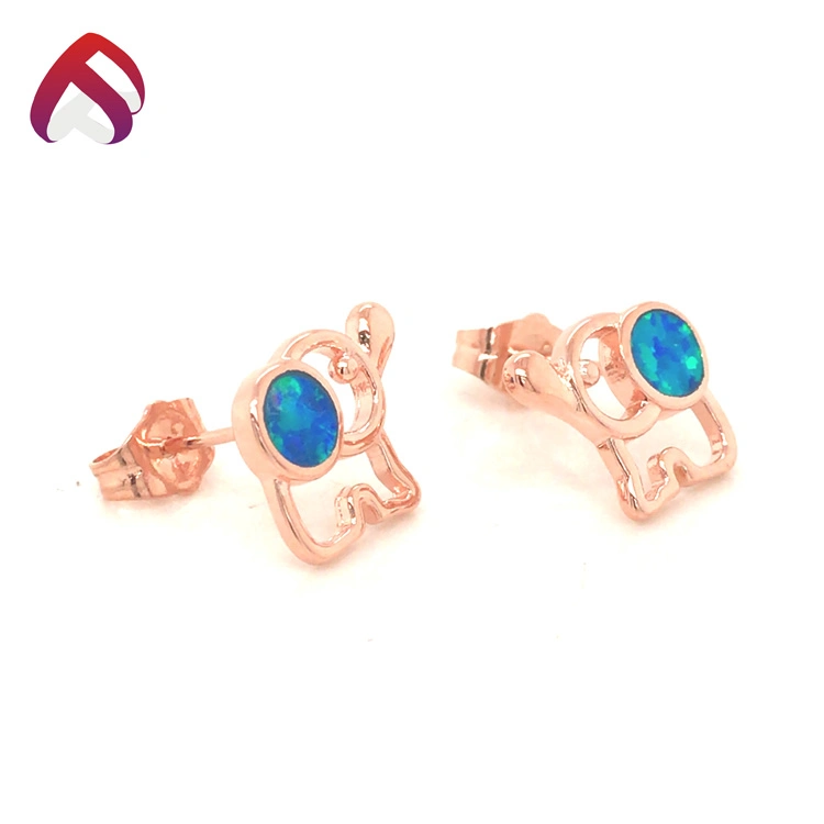 Новая конструкция 925 серебристые Cute Baby Elephant Earring украшения подарок