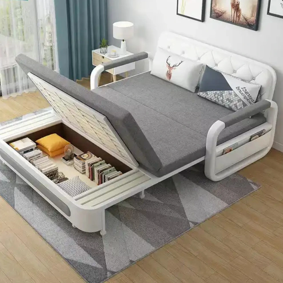 Extensión de estilo de vida de alta calidad Sofá de asiento individual Cum Bed Living Habitación multifuncional cama plegable de tela sofá cama