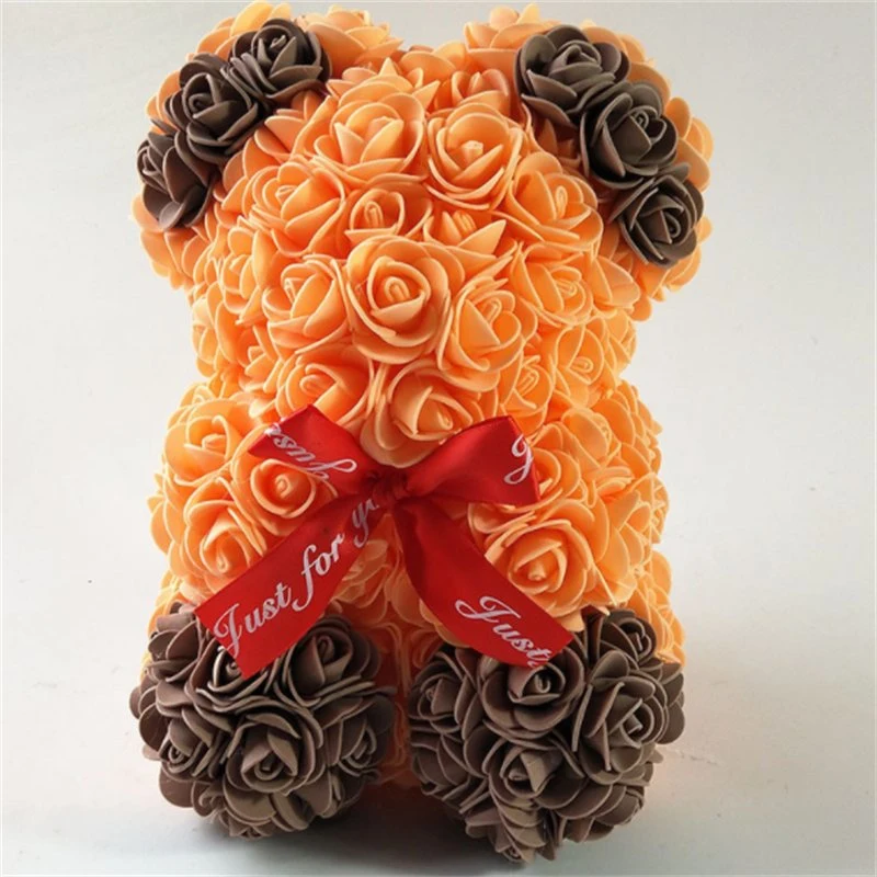 Popular Design Valentines Gifts Artificial Flower Foam Teddy Rose Bear