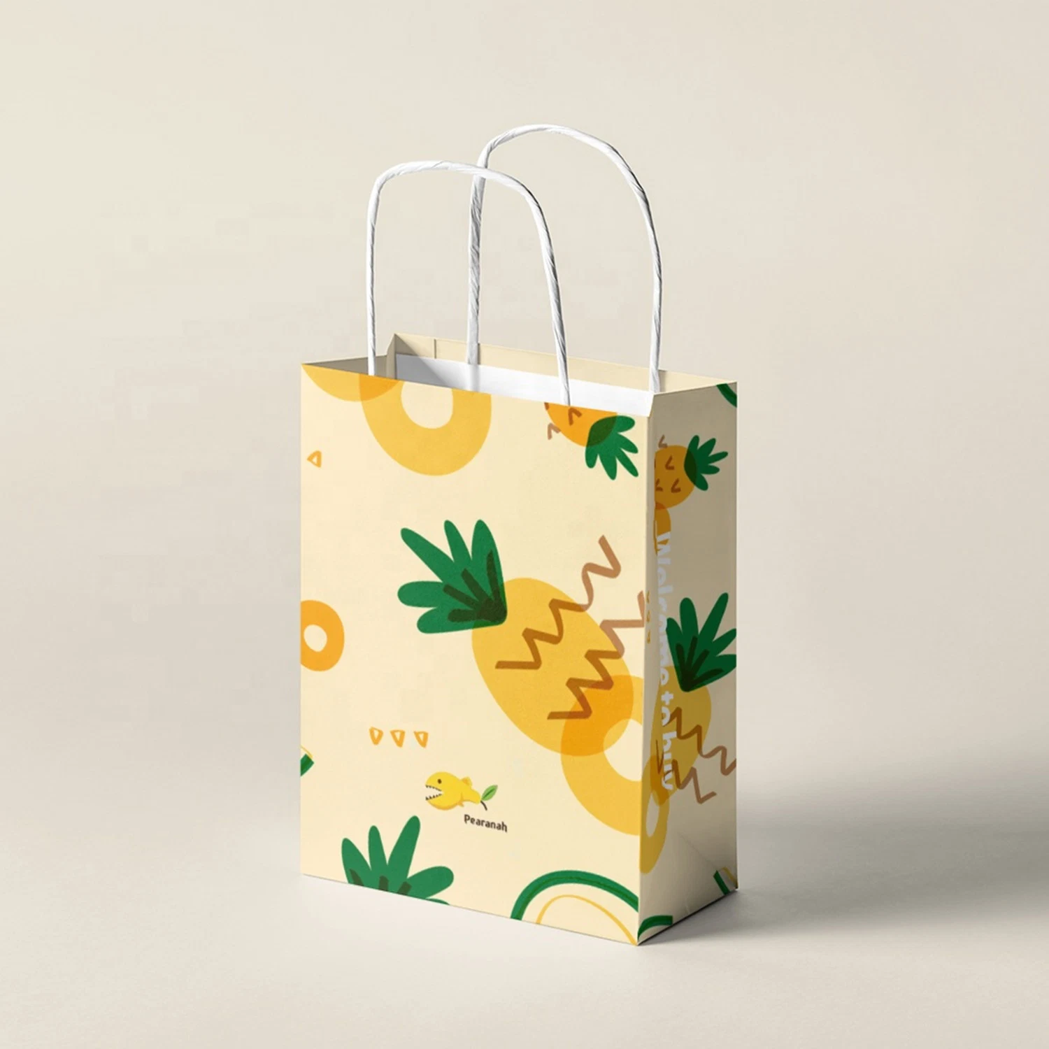 Роскошный принт красочные одежды Kraft Shopping Pouch Упаковка Custom Logo Подарочные бумажные сумки