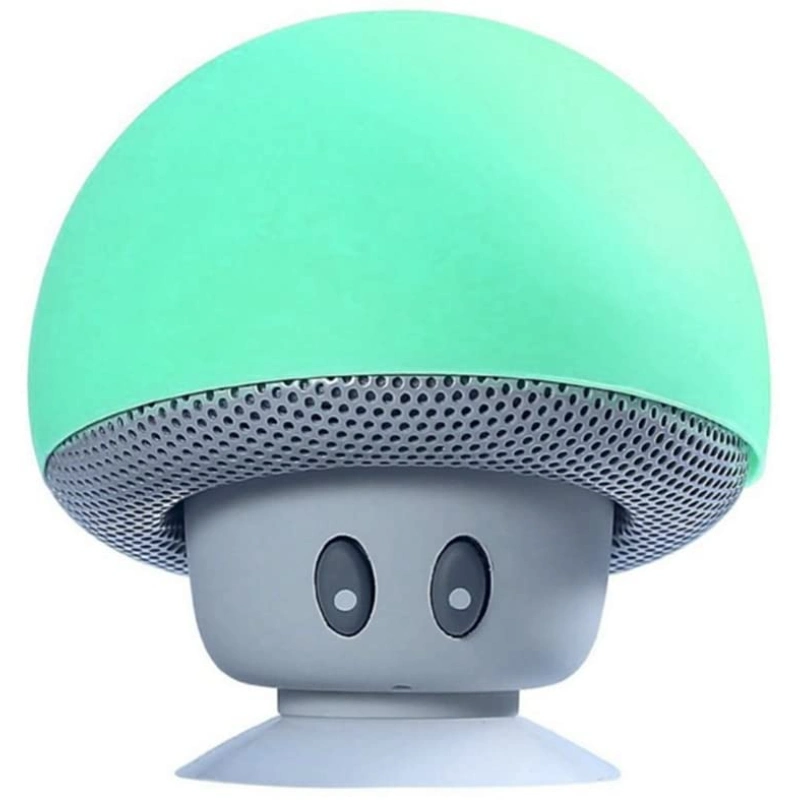 Mushroom Speaker Wirelessly Portable Subwoofer with Mic & Suction Cup for Pads/Smartphones/Car