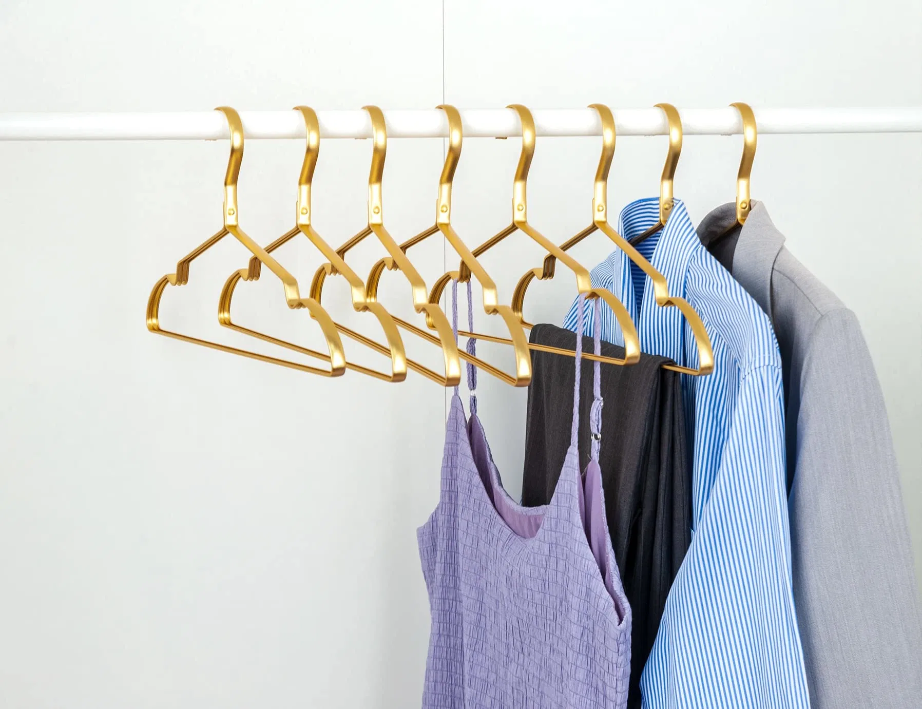 Premium Matte Gold Aluminum Clothes Hangers 20 Pack Extra Smooth Metal Light