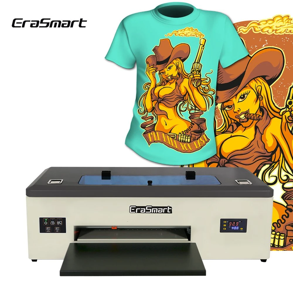 Erasmart 30cm A3 impressora Dtf 1390 L1800 Dx5 Digital da cabeça impressora jato de tinta T Shirt máquina de impressão para Pequenas Empresas ideia 2023