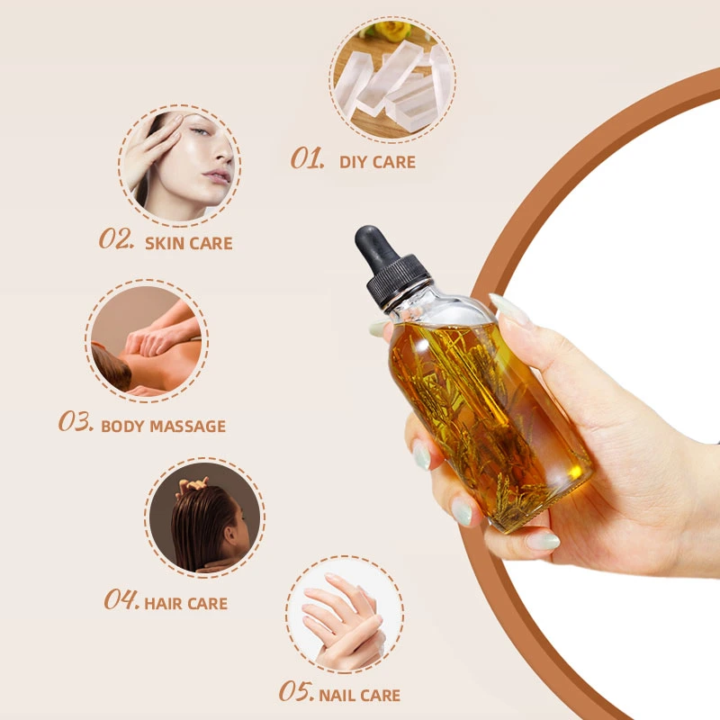 OEM etiqueta privada aceite de cabello Fragrance Romero Masaje Lavender cara Aceite esencial de cuerpo orgánico de piel de Rose