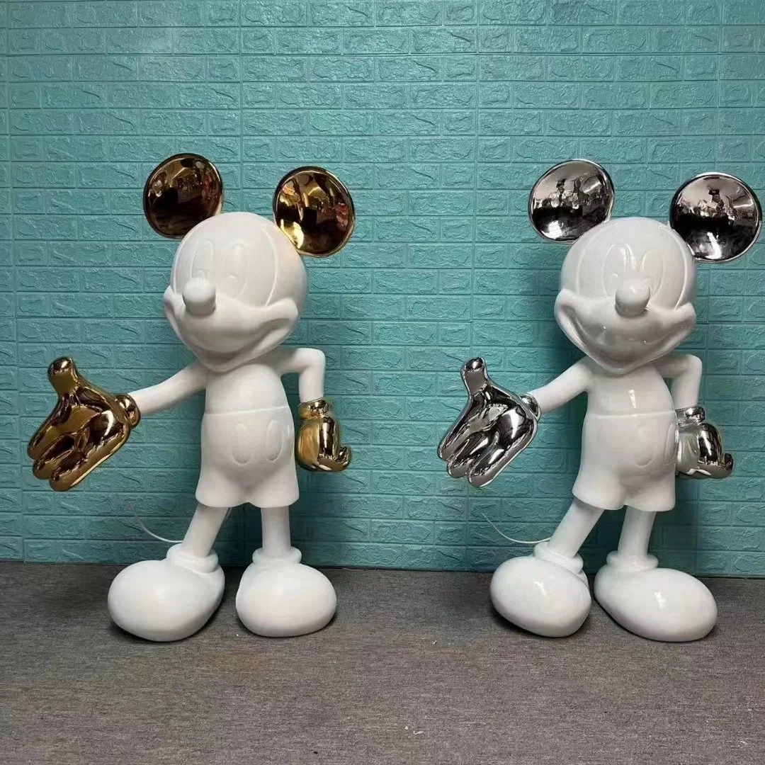 Custom Home Decoration Resin Craft Anime Figure Statue Mickey Mouse Fiberglass Sculpture
