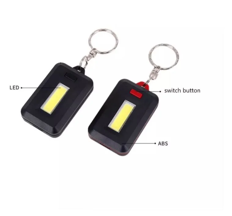 High Power COB Light Flashlight LED Work Light Mini COB Plastic Keychain