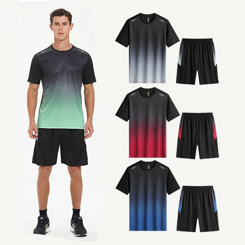 Conjuntos de desporto de treino de running para homem vestuário de fitness bola de basquetebol de secagem rápida Sportswear de jérsei