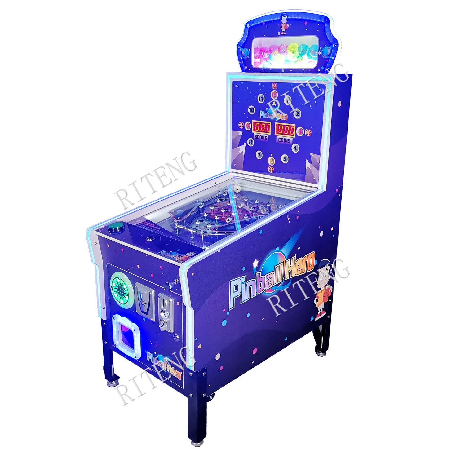 Coin Operated Arcade Redemption Pinball Machine Shooting 5 Ball Pinball Machine for Kids