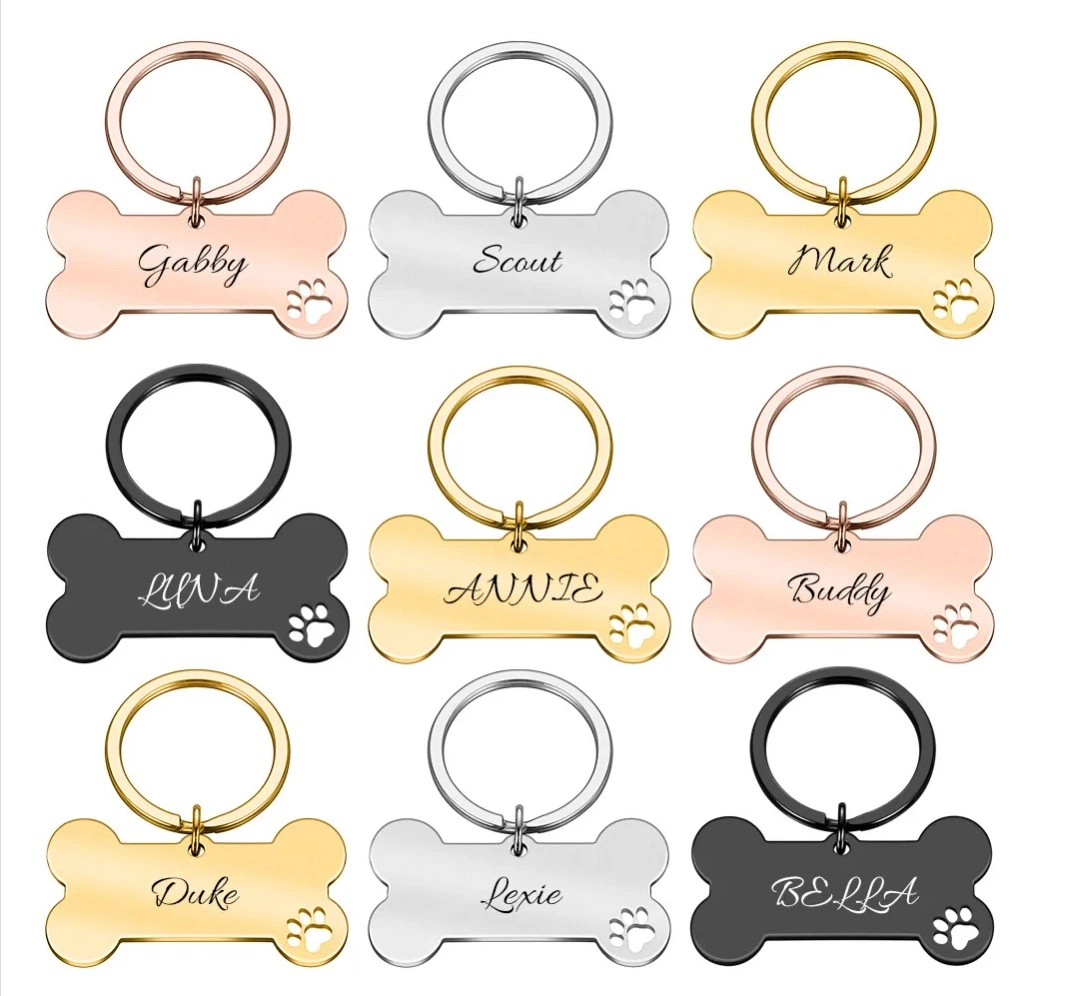 Dog ID Tags Engraved Cat Dog Name Tag Kitten Puppy Collar Accessories