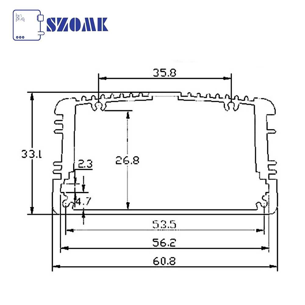 Szomk Electronic Aluminum Extruded Enclosure GPS Tracking Housing for Power Supply Ak-C-B46 31*61*100mm