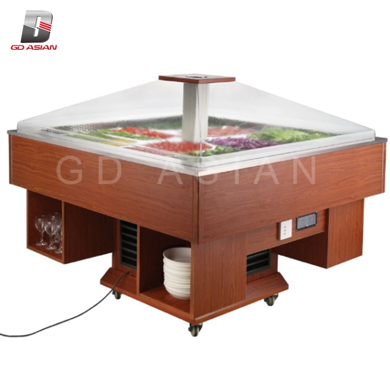 1400L Square Shape Commercial Electric Cold Buffet Trolley Serving Station