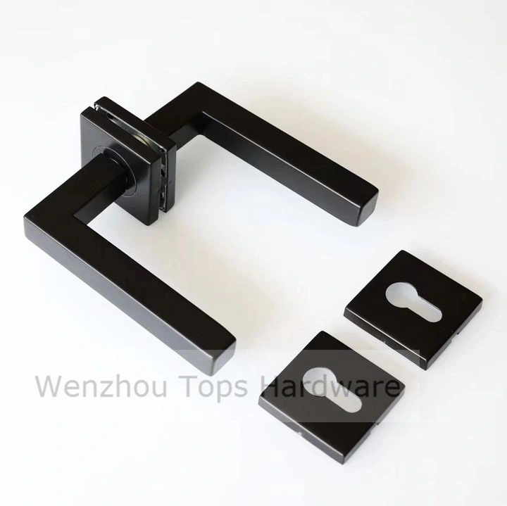 Modern Metal Stainless Steel Interior Door Lever Black Handle