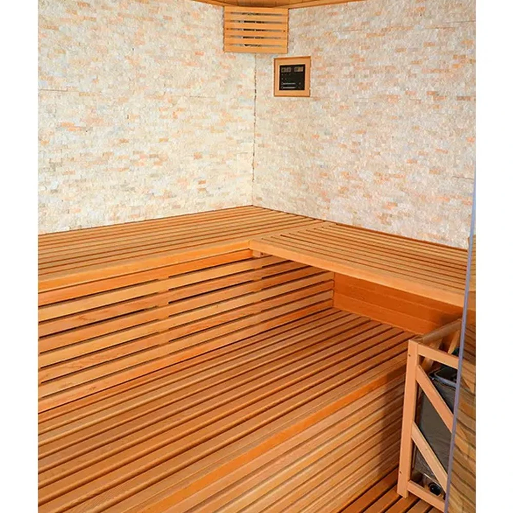 De alta calidad Sunrans cicuta madera maciza de 2 a 4 persona Habitación sauna de vapor seco