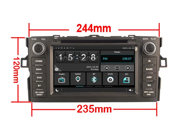 Witson Quad-Core Android 11 Car DVD Player for Toyota Auris 2007 2g RAM 16GB ROM