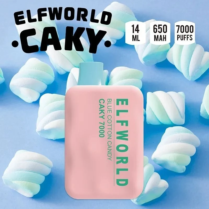 High quality/High cost performance Elfworld Caky 7000 Puffs Hot Sale Disposable/Chargeable Electronic Cigarettes Vape