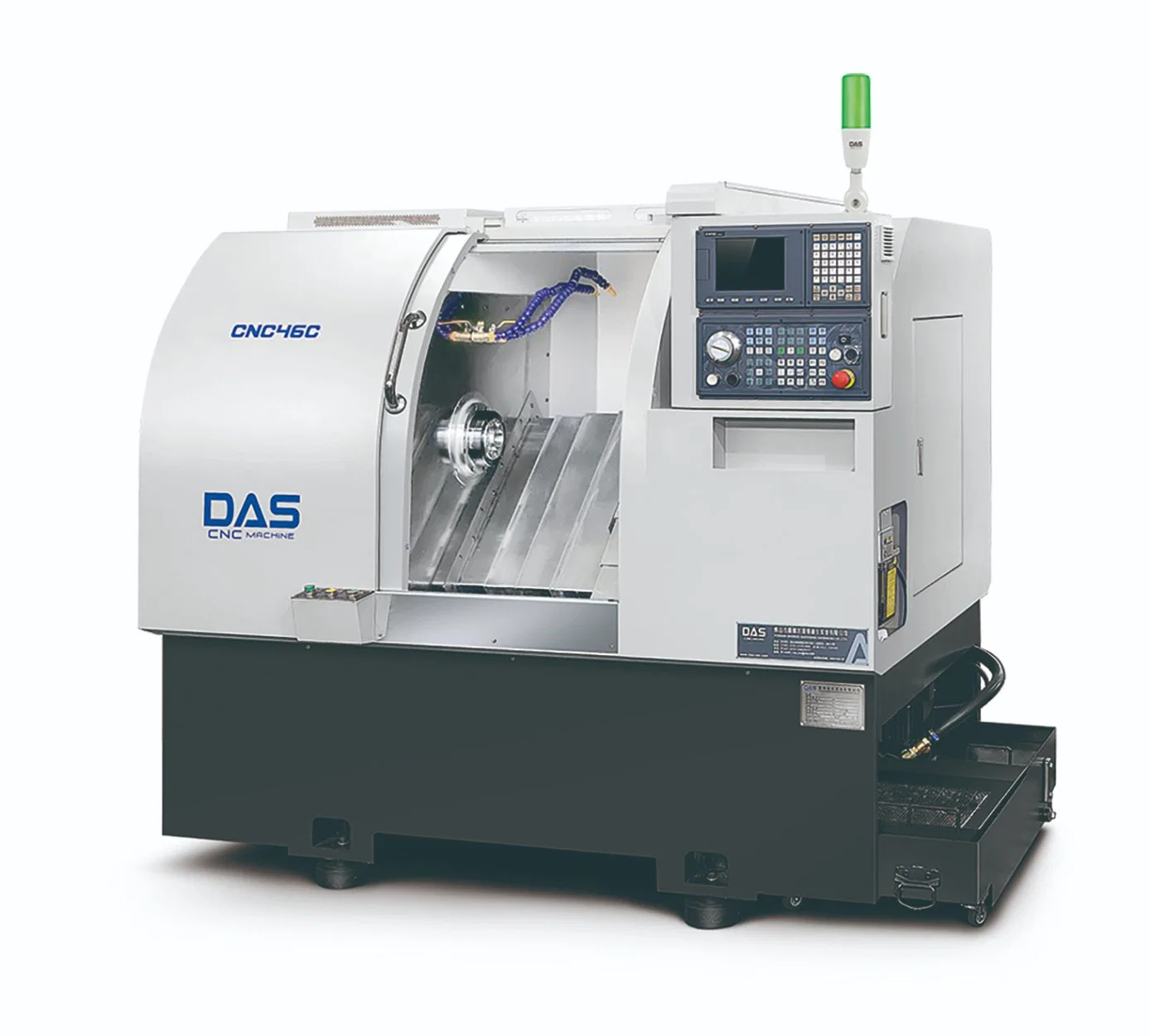 Full Protection CNC Lathe Gang-Type Tools machine with Slant Bed