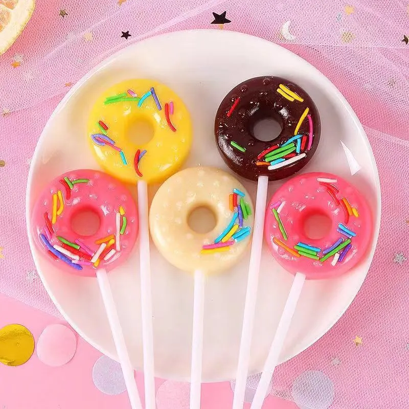 New Donut Shape Lollies Candy Hard Candies Sweets Lollipop