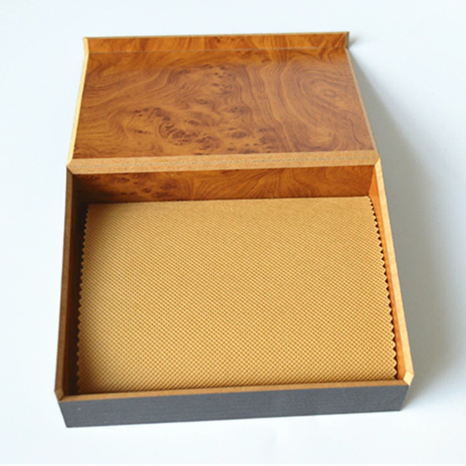 Bois MDF de papier personnalisé boîte cadeau pour portefeuille avec un chiffon Non-Fabric