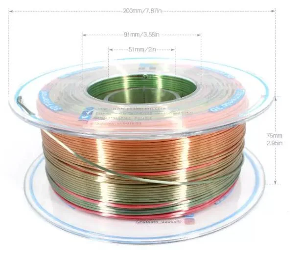 Wholesale/Supplier Rainbow Silk PLA Filaments 3D Printers Multi-Color Silk Filaments 3D Printing Plastic Rods Materials for Most 3D Fdm Printers 1.75mm 2.85mm Filaments