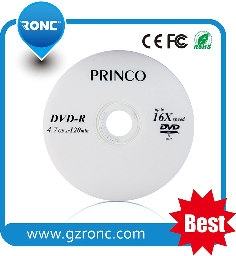 Free Sample Princo 16X DVD-R Disc Wholesale/Supplier Blank CD DVD