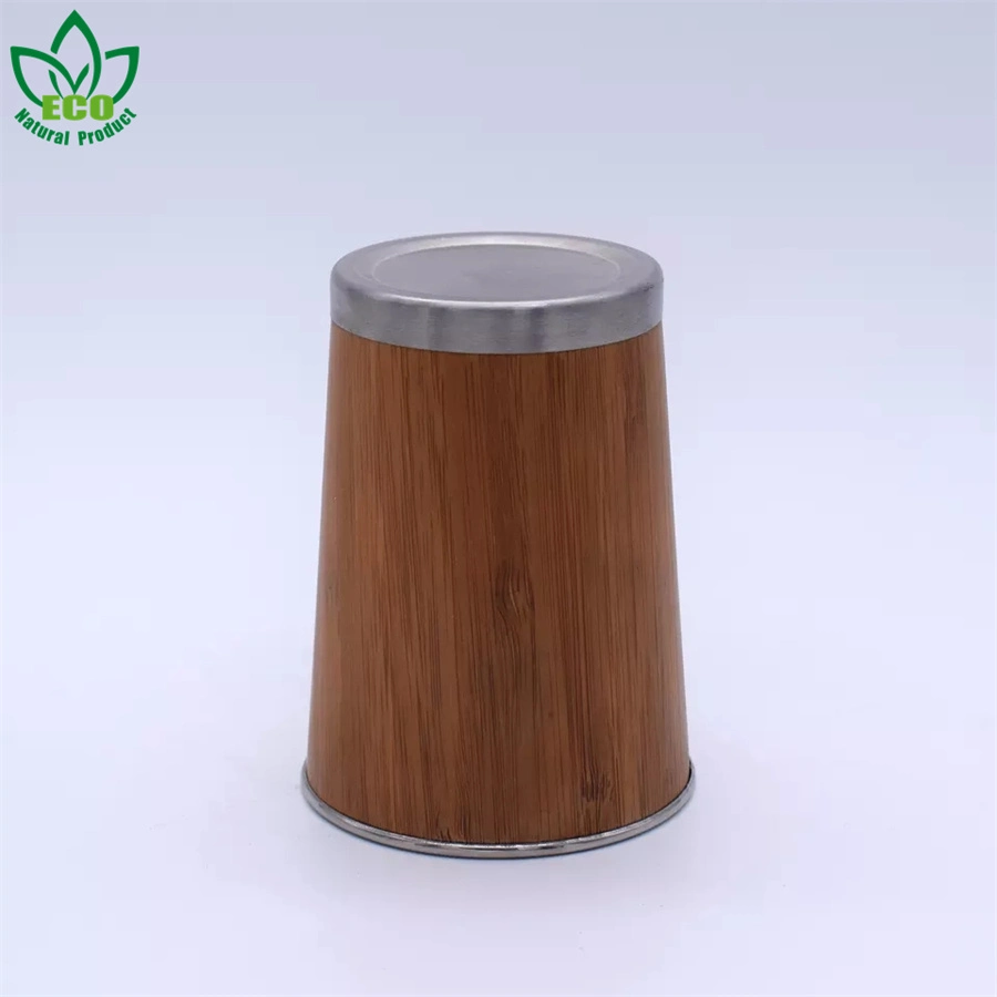 260ml Stainless Steel Inner Bamboo Cold Beer Mug Portable Business Car Cup