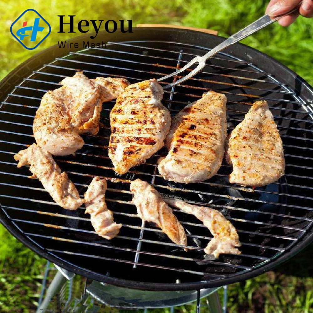 Barbecue Net Stainless Steel Thicker Grill Charcoal Grill Tools Japanese Cooking Supplies with Handle Mesh Outdoor Utensils