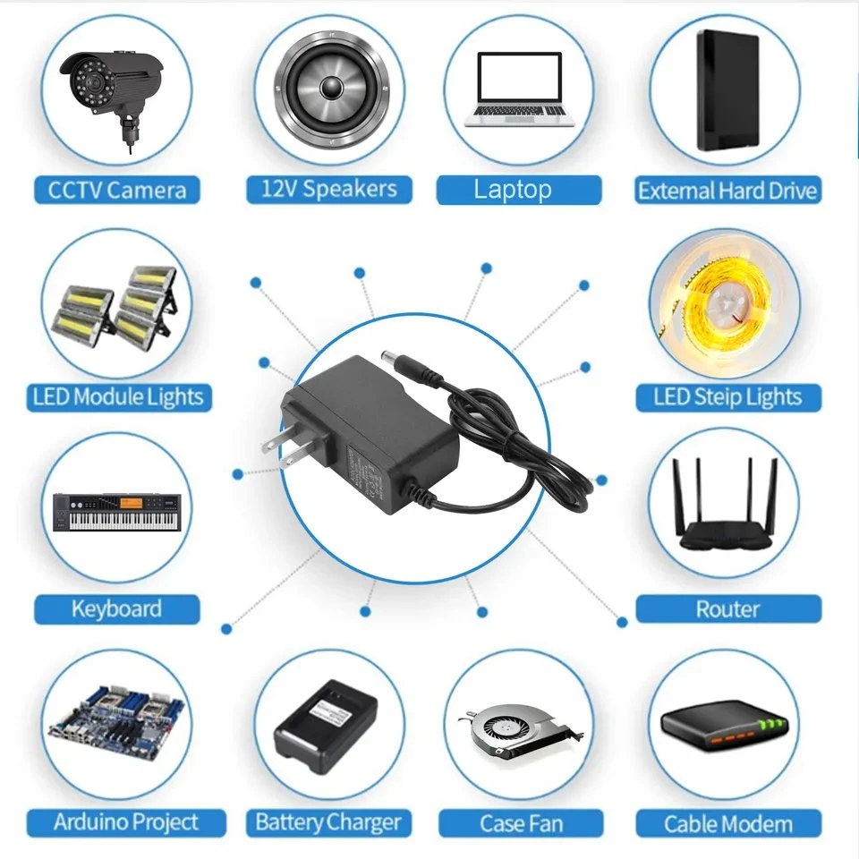 DC12V Adapter AC100-240V Lighting Transformers Output DC12V 1A 2A 3A 5A 6A 8A 10A EU / Us Plug Power Supply for LED Strip