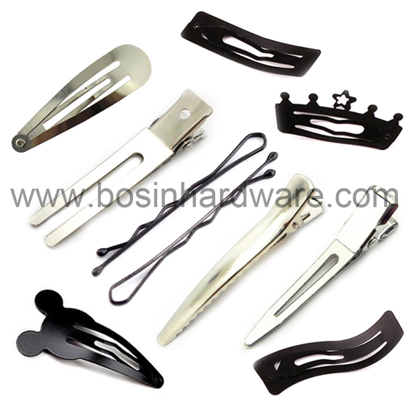 Mini Oval Metal Alligator Hair Clips