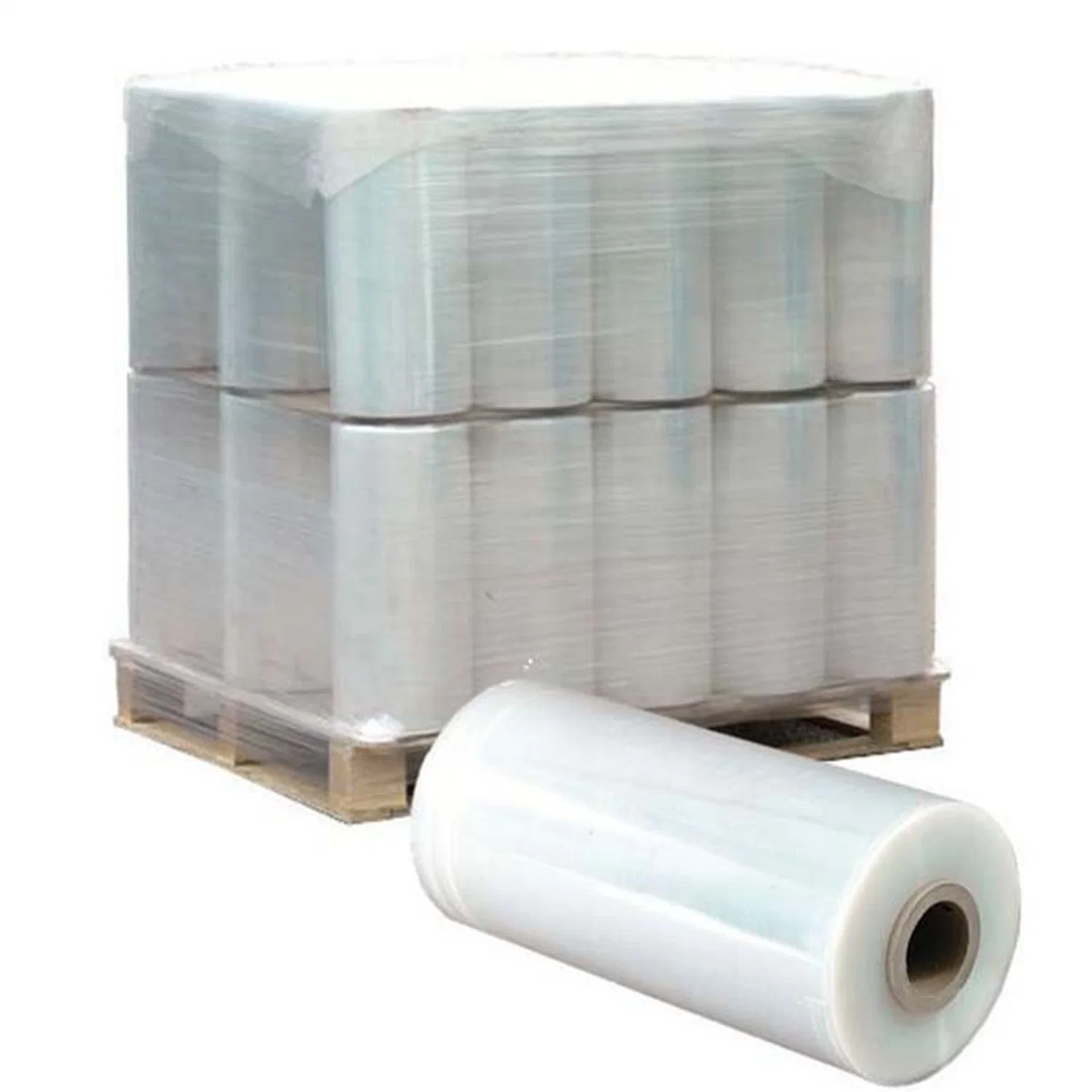 LLDPE Transparent Plastic PE LLDPE Stretch Wrapped Film Pallet Shrink Stretch Wrap Film Jumbo Roll Stretch Film for Machine