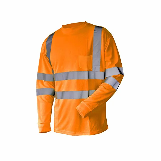 Hi Vis Reflective Safety Lime Orange Short Long Sleeve T Shirt