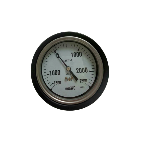 Ye-100d Stainless Steel Case Back Brass Connection Capsule Pressure Gauge with Protective Rubber