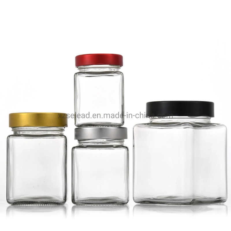 Straight Side Ergo Glass Packing Snacks Baby Food Jar with Deep Lid 35ml 100ml 380ml 730ml Honey Glass Jar