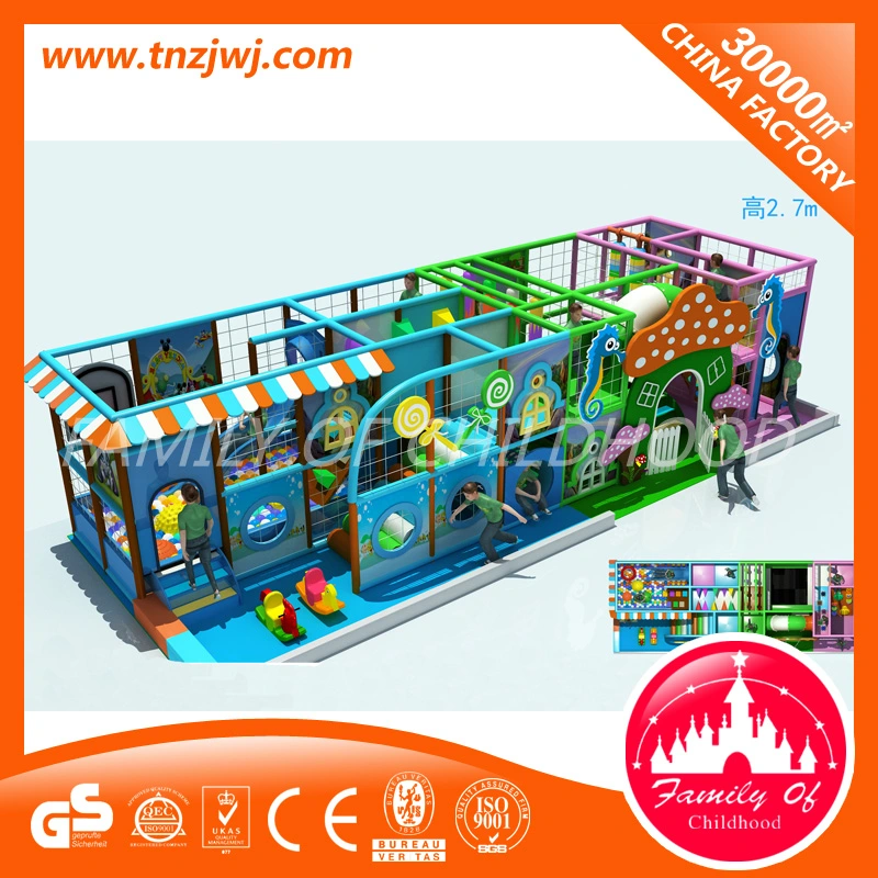 Factory Price Kids Ocean Soft Playground with Long Slide Competitive Indoor Maze Game