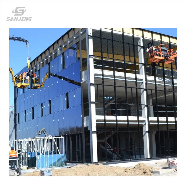 La construcción del edificio moderno cristal deslizante reflectante muro cortina de aluminio