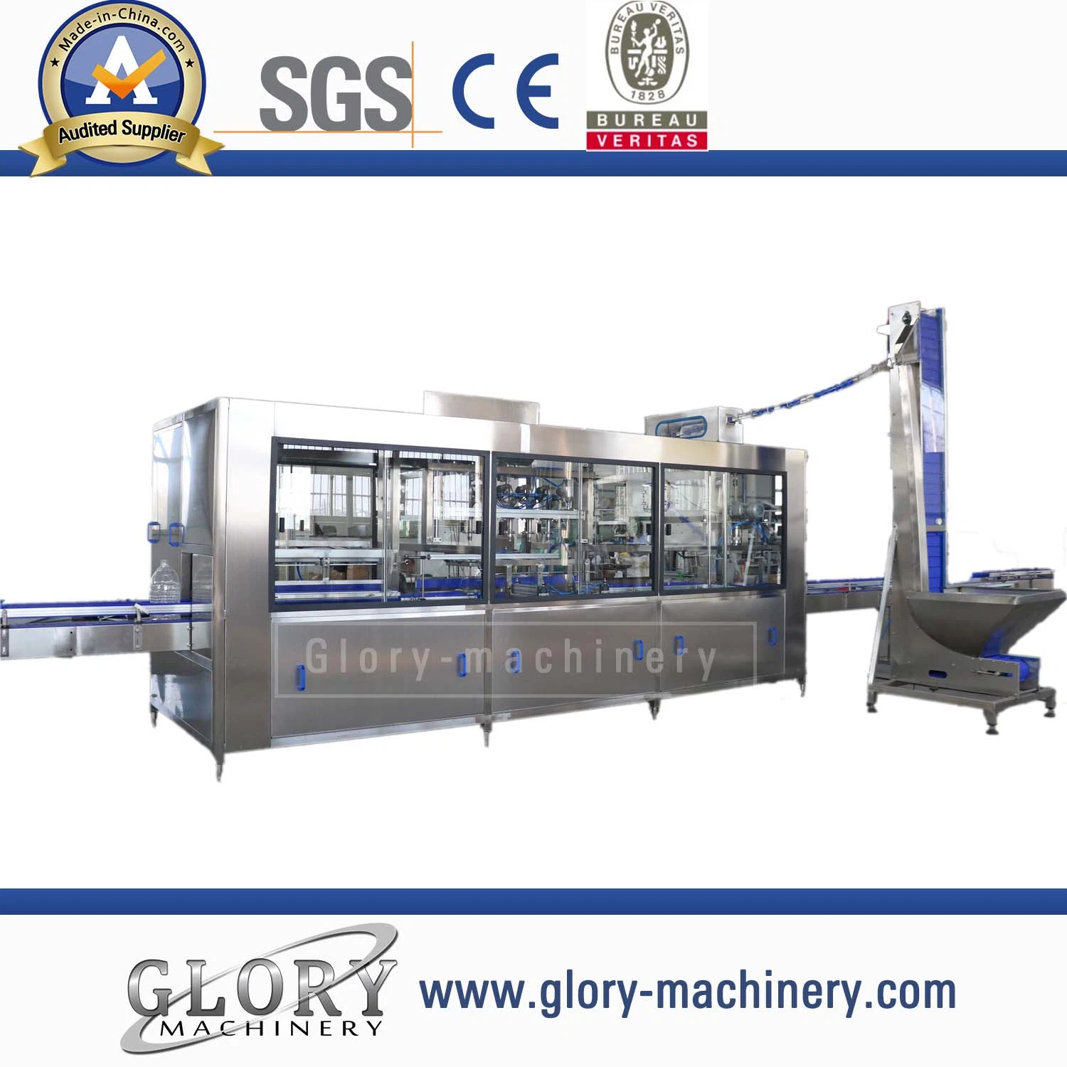 Automatic 5L Linear Bottled Water Filling Line 300-800bph