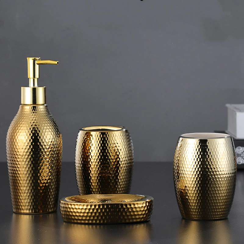 Nordic Golden Ceramic Wash Set Accesorios de Baño dispensador de jabón