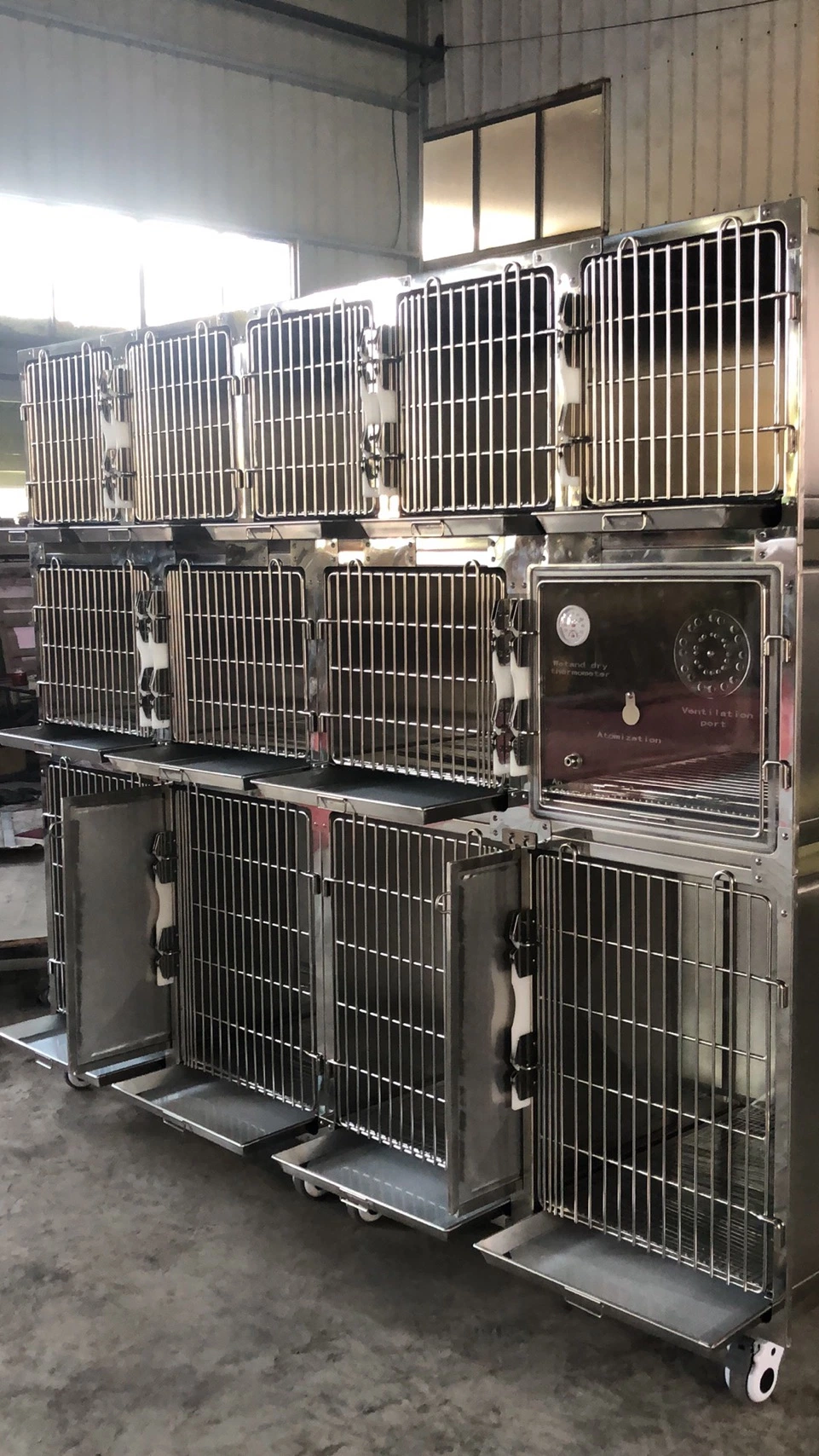 Hot Selling Veterinary 304 Stainless Steel Pet Display Cage for Vet Clinic