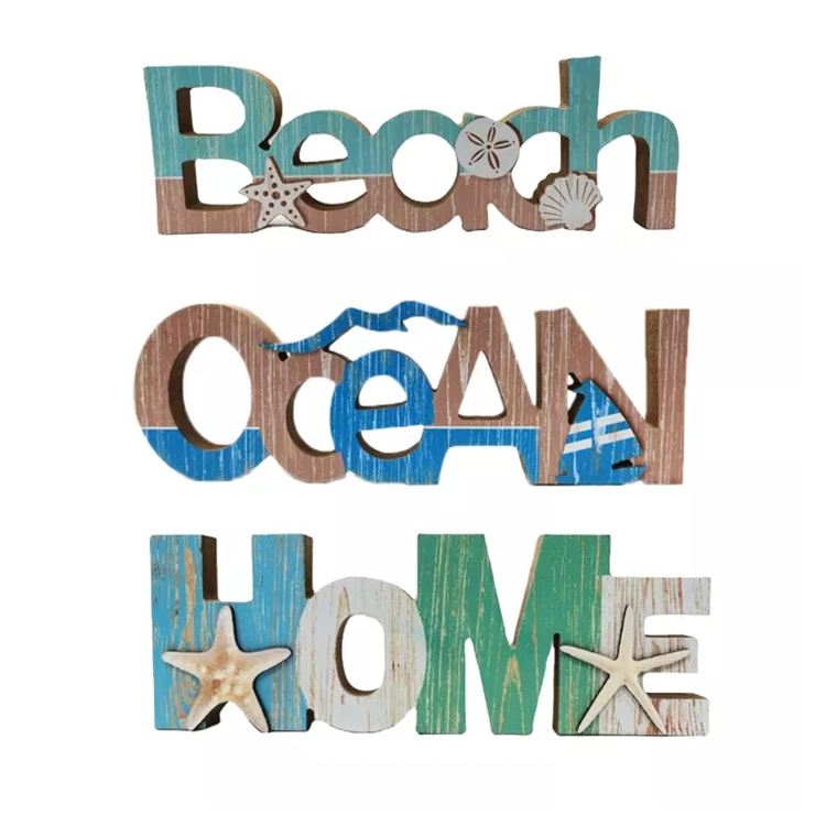 Custom Letter Shape Home Decorative Wood Sign Nautical Craft