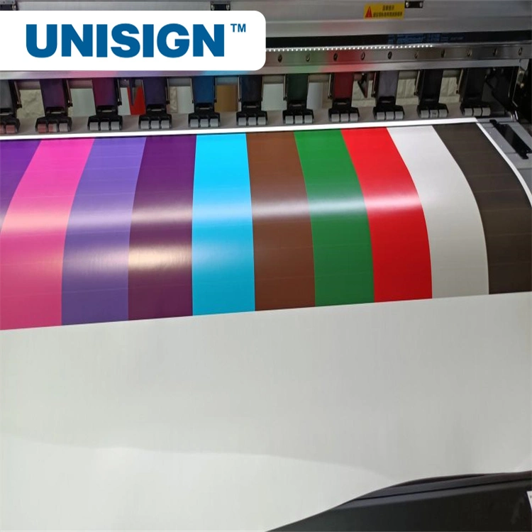 Unisign 80mic 100mic 120mic Excellent Printability Advertising Material Self Adhesive Film Decoration Sticker