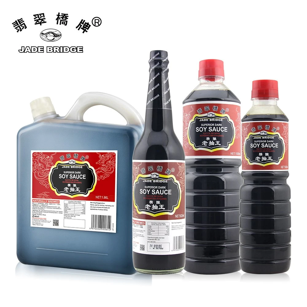 Chinese Food Manufacturer 1.86 L No Msg Jade Bridge Mushrom Soy Sauce for Restaurant