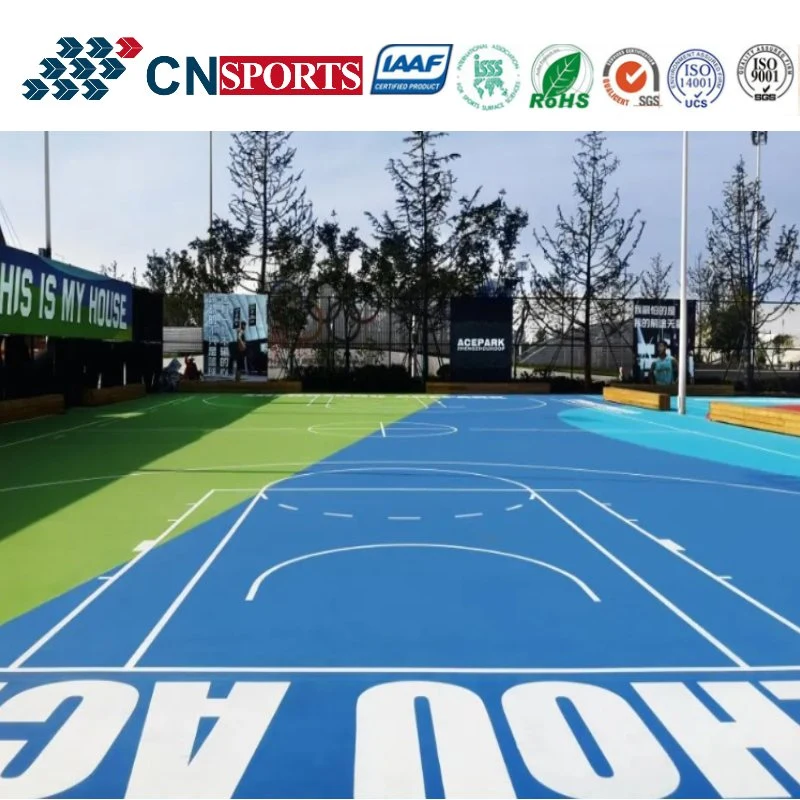 Professional Silicon PU Coating Elastic Rubber Layer Basketball Courts Sports Surface Flooring