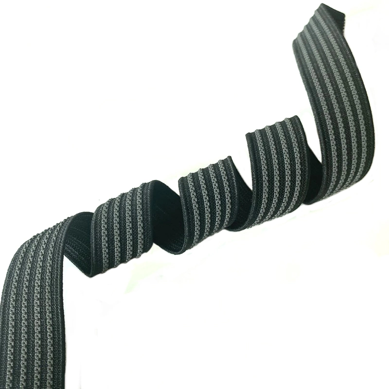 3/4" Black Non Slip Gripper Rubber Fabric Elastic Ribbon Webbing for Bike Shorts, Cuffs of Ski-Wear, Underwear