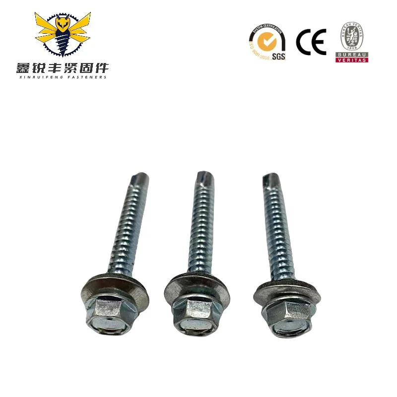 Point Bsd Self Drilling Screws Indented Hex Washer Head Unslotted Stainless 410 / Bonded Washer